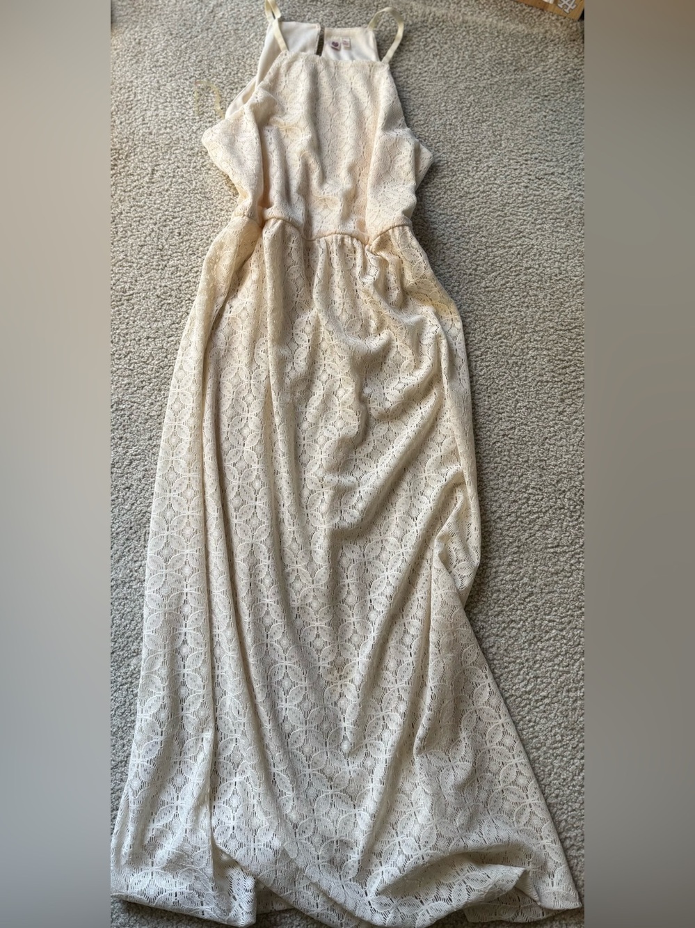 AUW Ivory Lace Maxi Dress Macy casual party night out classy